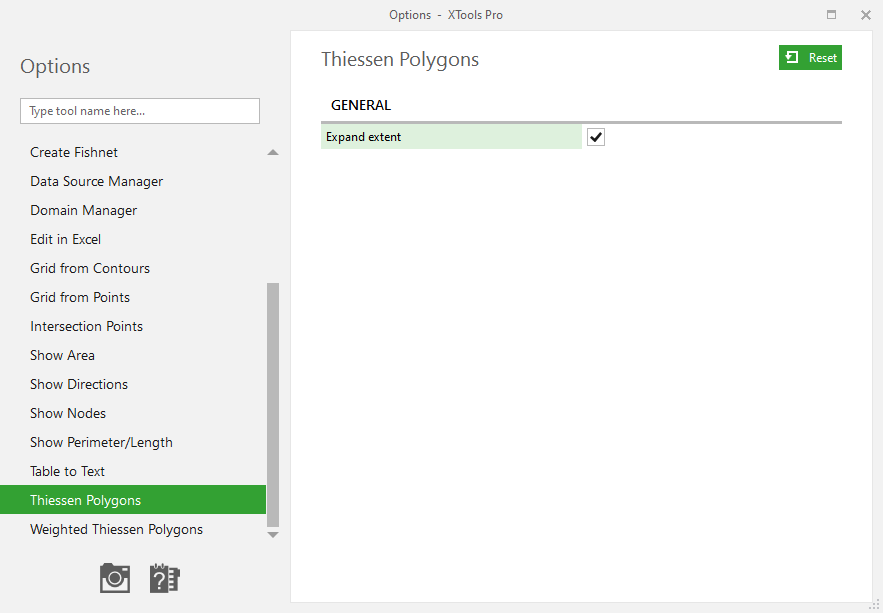 XTools Pro Help - Customizing "Thiessen Polygons" tool