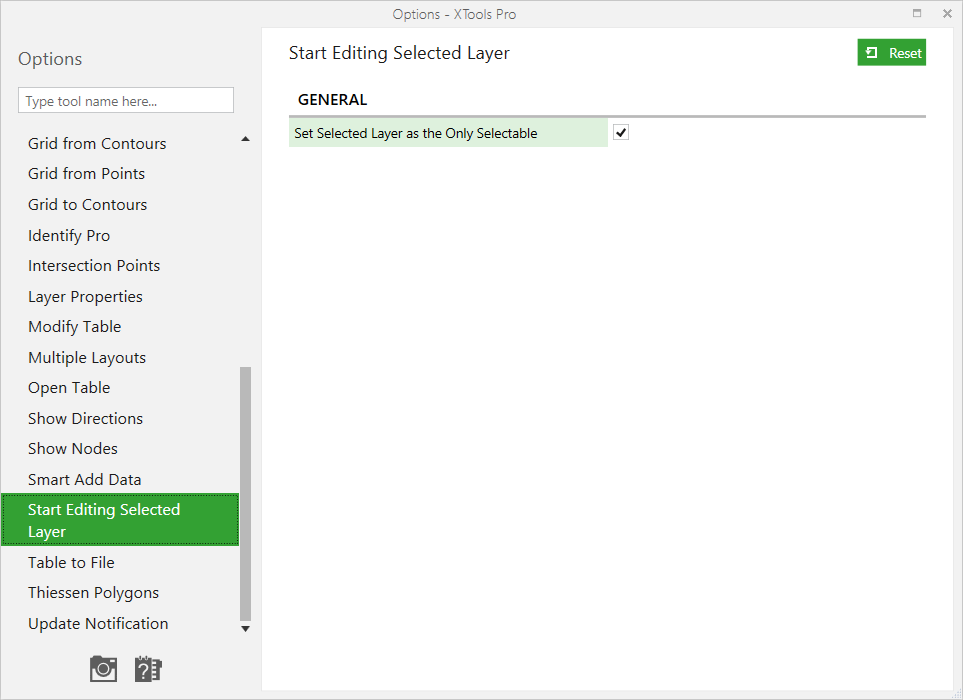 XTools Pro Help - Customizing "Start Editing Selected Layer" tool