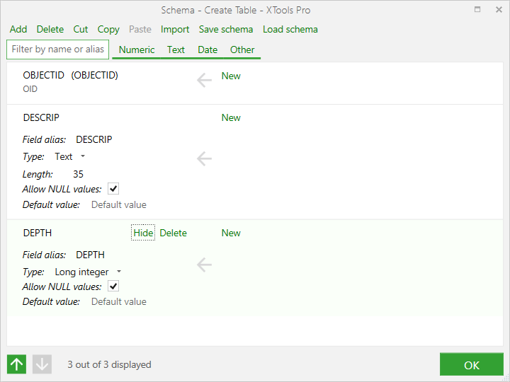 XTools Pro Help - Create Table
