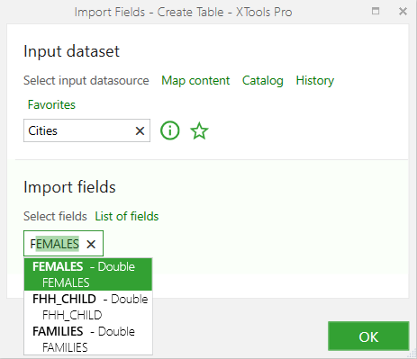 XTools Pro Help - Create Table