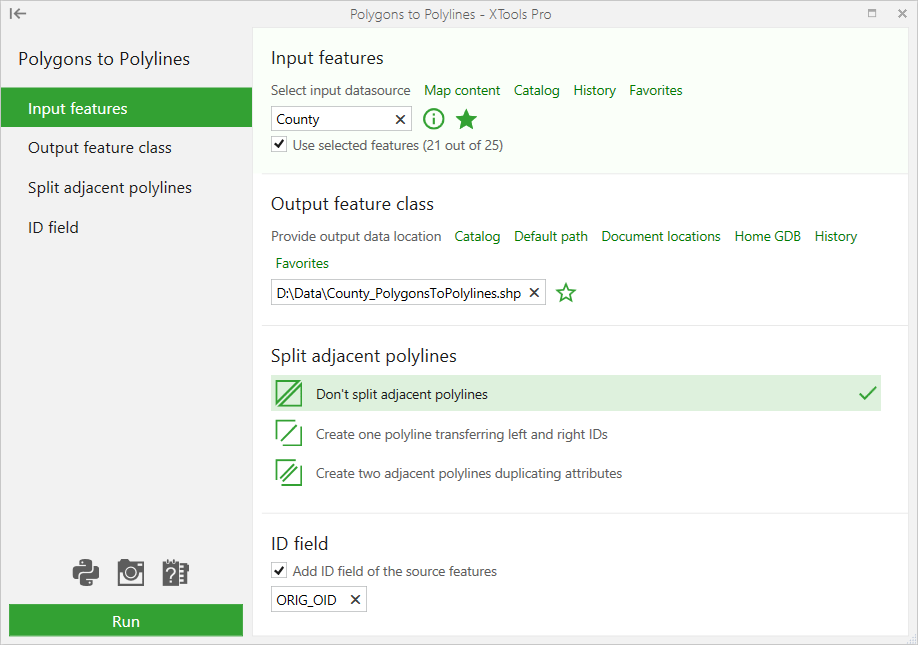 XTools Pro Help - Polygons to Polylines