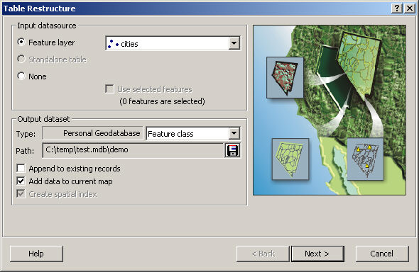 XTools Pro Help - Specifying input and output datasets