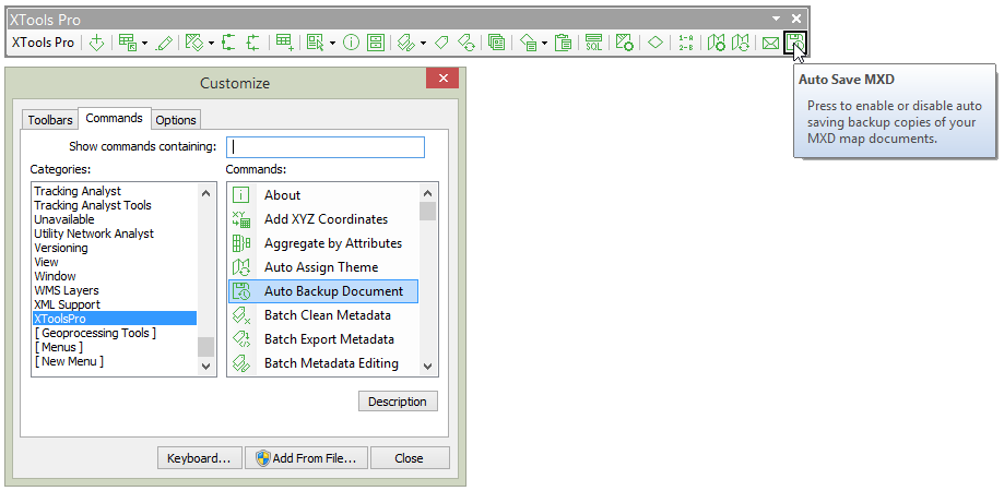 XTools Pro Help - Customizing XTools Pro toolbar